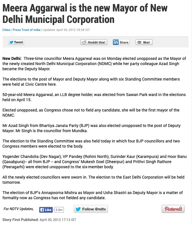 NDTV's article as preserved by the Internet Archive, the page no longer exists on ndtv.com